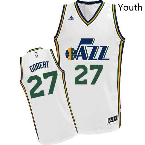 Youth Adidas Utah Jazz 27 Rudy Gobert Swingman White Home NBA Jersey